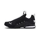 PUMA Men's Axelion Block Running Shoes, Black Black White 01, 9.5 UK