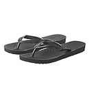 Aussie Soles™ Aussiana Classic™ Orthotic Flip Flops with Arch Support for Adults - Unisex (EU 37/38 = UK 4/5, Black)