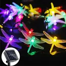 Solar Garlands Light 12m Dragonfly Snowflake Flower Solar Lamp Power LED String Fairy Lights Garden