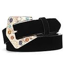 n/a Women's Belts Pu Leather Belts Women's Pin Buckles Belts Pants Women's Clothing Accessories (Color : Black, Size : 109cm)