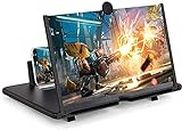 Knr Screen Magnifer (10 Inch)-3D HD Mobile Phone Magnifer Projector Screen for Movies,Videos,and Gaming-Foldable Phone Stand with Screen Amplifier-Supports All Smartphones (Black)
