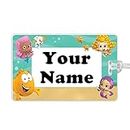 Bubble Guppies Girls Theme Personalized Waterproof Custom Name Large Bag Tag - Camping Gear, Luggage, Kindergarten