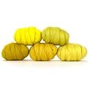 Revolution Fibers | Mixed Merino Wool Variety Pack - Lemon Drop Yellows | Perfect Wool Roving for Spinning, Rolags, Needle Felting, Wet Felting, Tapestry, Weaving and Crafting (Yellow)