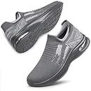 YHOON Women's Walking Shoes Lightweight Casual Jogging Shoes Ladies Tennis Shoes Workout Non-Slip Gym Sneakers Zapatos para Mujer Grey Size 9