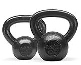 Yes4All Solid Smooth Powder Coated Cast Iron Kettlebell weight Set of Weight 10 + 15lbs
