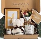 Swgglo Graduation and Congratulations Gifts for Her - Set Includes Picture Frame,Marble Mug,Towel,Scented Candle and Flower