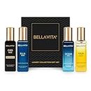 Bella Vita Luxury Collection Eau De Parfum Gift Set 4 x 20ml for Men & Women with OUD GOLD, OCEAN, B.L.U & CEO Man Perfume|Long Lasting EDP Fragrance Scent