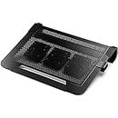 Cooler Master NotePal U3 PLUS Laptop-Kühler - 3 bewegliche 80-mm-Lüfter, Transportschutz, ergonomischer Aluminiumrahmen - Schwarz