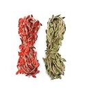 Oligitdi Leaf Rope Natural Hessian Jute Twine Rope Burlap Ribbon DIY Craft Vintage for Home Wedding Party Decor (5m. Green and Red. Set of 2)