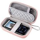 COMECASE MP3 & MP4 Player Case for SOULCKER/G.G.Martinsen/Grtdhx/iPod Nano/Sandisk Music Player/Sony NW-A45 and Other Music Players with Bluetooth. Fit for Earbuds, USB Cable, Memory Card - Rose Gold