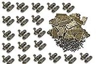 Hawk Eye Metal Antique Colour C Lock/Buckle/Latch/Hook/Swing Clasp and Hinge with Screws for Wood Jewellery and Small DIY Works (Set of 20 Locks and 20 Hinges with Screws)