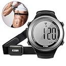 EZON Heart Rate Monitor and Chest Strap, Exercise Heart Rate Monitor, Sports Watch with HRM, Waterproof, Stopwatch, Hourly Chime T007
