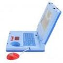 Toddler Laptop, Educational Led Music Electronic Cognitive Kids Tablet Learning Laptop Simulation Computer Toy (Blue Non Retractable Mouse)