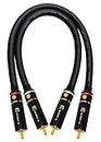 WORLDS BEST CABLES 1 Foot - Audiophile High-Definition Audio Interconnect Cable Pair Custom Made Using Mogami 2497 Wire and Eminence Gold Locking RCA Connectors