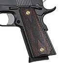 Cool Hand 1911 Rosewood Slim Grips, Screws Included, Full Size(Government/Commander), Checker Diamond Cut, Ambi Safety Cut, H1S-DC-BW