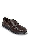 Chums | Men's | Dr Keller Wide Fit Touch Fasten Leather Shoe Rubber Sole | Brown