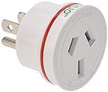 Korjo US Power Adapter, Suitable for USA, Canada, Uses AUS/NZ Appliances, White/Red