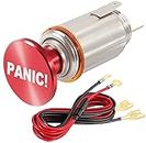 PANIC Button Cigarette Lighter Plug with Cigarette Lighter Socket and Terminals Wires Automotive Replacement 12V Power Adapter Outlet Fits Most Automotive Vehicles, Marine Boat