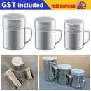 Stainless Steel Dredge Shaker Salt Candy And Pepper Shakers With Lid + Handle