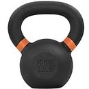Yes4All Powder Coated Cast Iron Competition Kettlebell with Wide Handles & Flat Bottoms – 10 KG / 22 LB