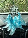 Rooh Dream Catcher ~Sky Blue Crochet ~ Handmade Hangings for Positivity (Can be Used as Home Decor Accents, Wall Hangings, Garden, Car, Outdoor, Bedroom, Key Chain)