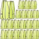 20 Packs High Visibility Vest Safety Reflective Vest Green Hi Vis Mesh Vest with Silver Strips Lightweight Neon Mesh Fabric Universal Size for Men Women Traffic Work Surveyor and Security Guard
