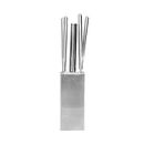 Yanmai Stainless Steel Knife Set with Sleek Metal Storage Block - 5-Piece Kitchen Tool Collection (Silver) - Includes Knife and Peeler