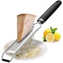 Grater Lemon Zester & Cheese Grater, Sharp Wide Stainless Steel Zest, Dishwasher Safe, TPR Soft Handle, Protective Cover & Storage, Ideal for Zester Grater Cheese, Lemon, Gingers, Garlic.