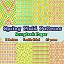 Spring Plaid Patterns Scrapbook Paper: 40 Pages Double Sided, 8.5"X 8.5", Craft Paper Pad, Bright Colors, Easter Crafting, Plaids, Grid Patterns
