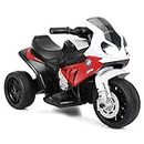 HONEY JOY Kids Motorcycle, Licensed BMW 6V Battery Powered Ride On Motorcycle w/LED Headlights, Music, Pedal, Spring Suspension, 3 Wheels Electric Motorcycle for Kids, Gift for Boys Girls(Red)