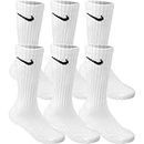 Nike Men/'s Performance Cotton Cushioned Crew Socks, 6 Pair Medium (shoe size 6-8) (White) Six Pack