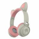 Bluetooth Wireless Cat Ear Headsets LED w/Mic Headphones For Kids Girls