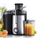Juicer Machines,1000W Whole Fruit and Vegetable Juice Extractor, Centrifugal Juicer Machine, Stainless Steel Portable Smart Juicer,BPA-Free, Easy to Clean (Silver)