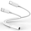 Lightning to 3.5 mm Headphone Jack Adapter,[Apple MFi Certified] iPhone Headphones Aux Audio Dongle+USB Type C to 3.5 mm Jack Female Adapter for iPhone 15 14 13 Pro Max 12 11 XS XR 8 7 Samsung S23 S22