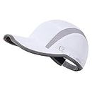 GADIEMKENSD Baseball Cap Nylon Running Outdoor Sports Hat for Men Woman Adjustable Quick Drying Reflective Foldable 50+ UPF Inhibit UV Mesh Water Repellency Race Performance Lightweight White