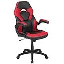 Flash Furniture Sedia ergonomica da gaming X10, sedia da ufficio per postazioni PC e gaming, sedia da gaming regolabile con schienale di supporto, in ecopelle, sedia da gaming rossa/nera