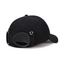 GLOOMALL Retro Aviator hat Glasses Peaked Cap Sunglasses Baseball Cap Hip hop mask (Black - One Size)