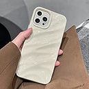 QLTYPRI Niedliche Hülle für iPhone 11, 3D Wellenform Silikon Handyhülle für Frauen Mädchen Weiche Silikon Bumper Schutzhülle Stoßfest Case für iPhone 11 - Beige