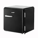 COMFEE' 1.6 Cubic Feet Solo Series Retro Refrigerator Sleek Appearance HIPS Interior Energy Saving Adjustable Legs Temperature Thermostat Dial Removable Shelf Perfect for Home/Dorm/Garage [Black]