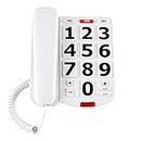 Large Button Phones for Seniors, Land Line Phones for Elderly - Big Button Home Telephone for the Visually Impaired, 110dB+ Amplified Ringer & 90dB+ Handset Volume for the Hearing Impaired House Phone