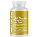 High Strength Omega 3 Fish Oil 2000mg – 240 High Strength Capsules (4 Month Supply) – 660mg EPA & 440mg DHA per Daily Serving (2 Softgels) – Supports Normal Heart Function – 2000mg Fish Oil