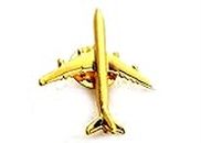 Pilot18 380 Gold Aircraft Lapel Pin with Butterfly Clasp