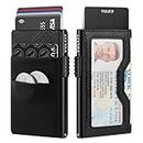 VULKIT Minimalist Wallet with ID Window & EDC Pocket Pop Up Card Holder RFID Blocking Slim Wallet Design for Airtag Cash Coins & Credit Cards