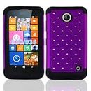 STORM BUY Nokia Lumia 635 Case, Lumia 635 Case, Hard & Soft Sturdy Hybrid Gel Rhinestone Bling Diamond Armor Defender [ Anti Scratch ] Case Cover for Nokia Lumia 635 (Bling Purple)