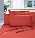 Elegant Comfort Best, Softest, Coziest Bed Sheets Ever! Sale Today Only 1800 Series Brushed Luxury Wrinkle Resistant 4-Piece Bed Sheet Sets - Deep Pocket, Queen, Rust
