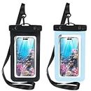 2 Pcs Waterproof Phone Pouch, Universal IPX8 Waterproof Phone Case for iPhone 15 pro max 14 13 12 11 Plus XS XR Samsung S24 S23 up to 6.8'', Water Proof Dry Bag for Swimming Kayak Beach Vacation