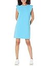 The Drop Women's Mariana Power Shoulder Mini Dress, Ocean Blue, L