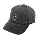 Baseball Cap Men Women Adjustable Premium Unisex Hat Comfort-Fit Durable Fabric Gift Hat Sports Casual Wear, Black, Sailing Anchor, One Size