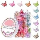 JASVERLIN Glitter Small Butterfly Hair Clips, Sparkly Colorful Hair Accessories for Girls and Women - 90s Y2K Cute, Mini, Tiny Claw Clips in 10 Assorted Colors, Set of 50 (Glitter Color)