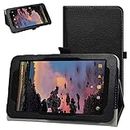 Alcatel OneTouch Pixi 7 Case,Mama Mouth PU Leather Folio 2-Folding Stand Cover for 7" Alcatel OneTouch Pixi 7 T-Mobile/Sprint Tablet,Black